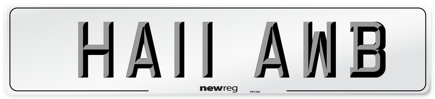 HA11 AWB Number Plate from New Reg